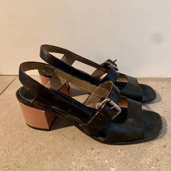 Marni Black Slip-on with brown block heels - Picture 2 of 9